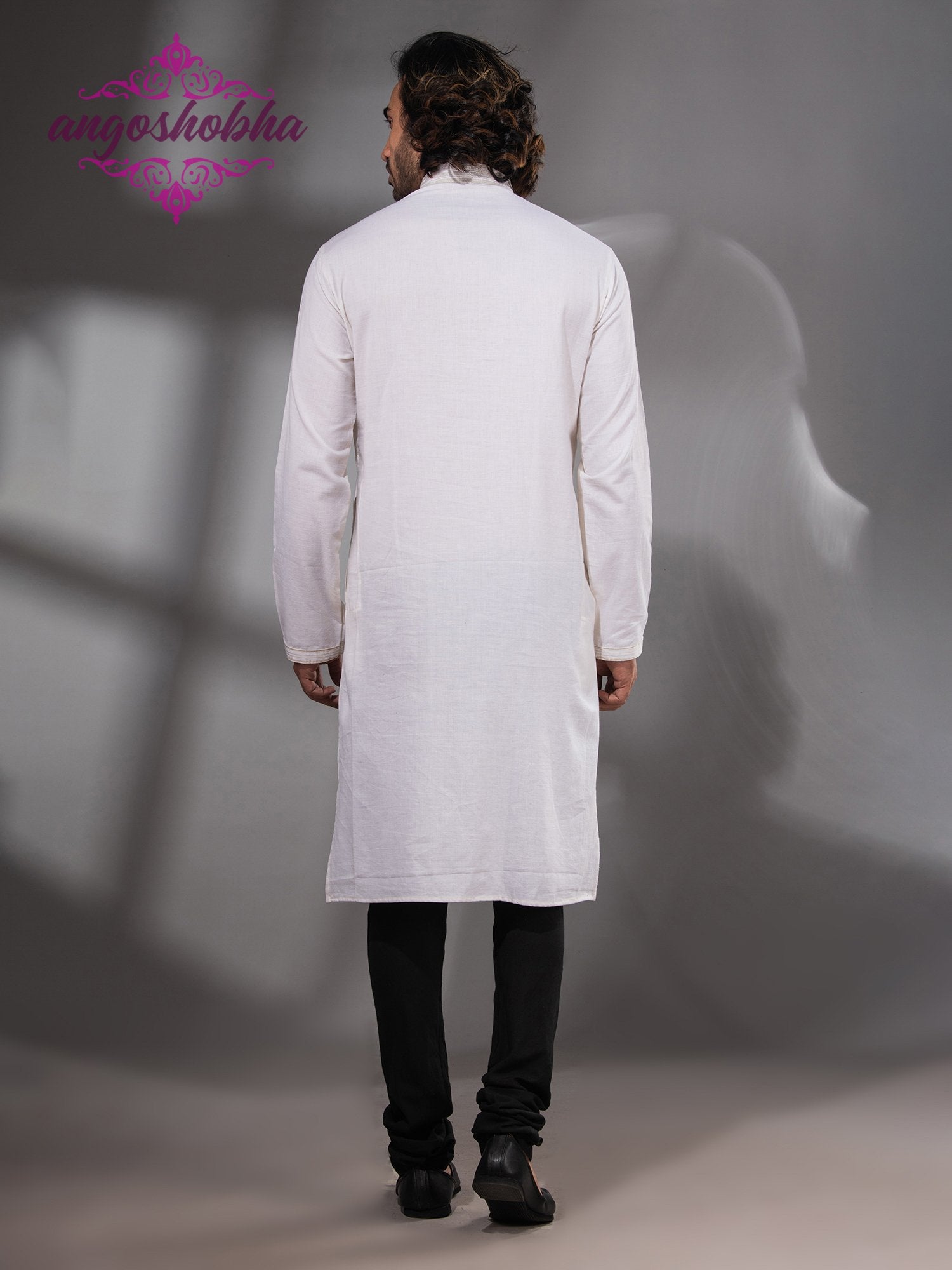 White Cotton Men's Punjabi
