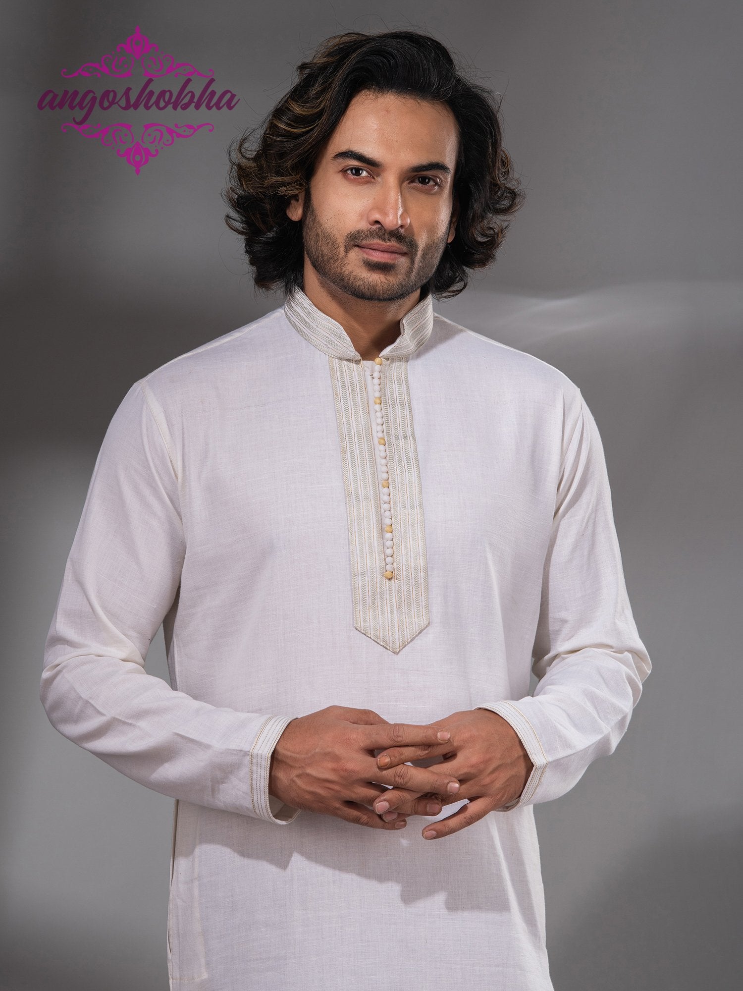 White Cotton Men's Punjabi