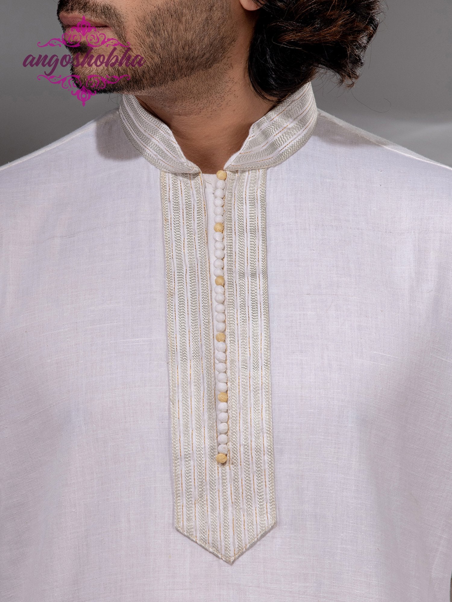 White Cotton Men's Punjabi
