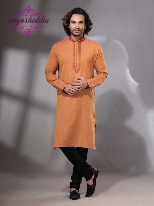 Mustard Cotton Men's Punjabi