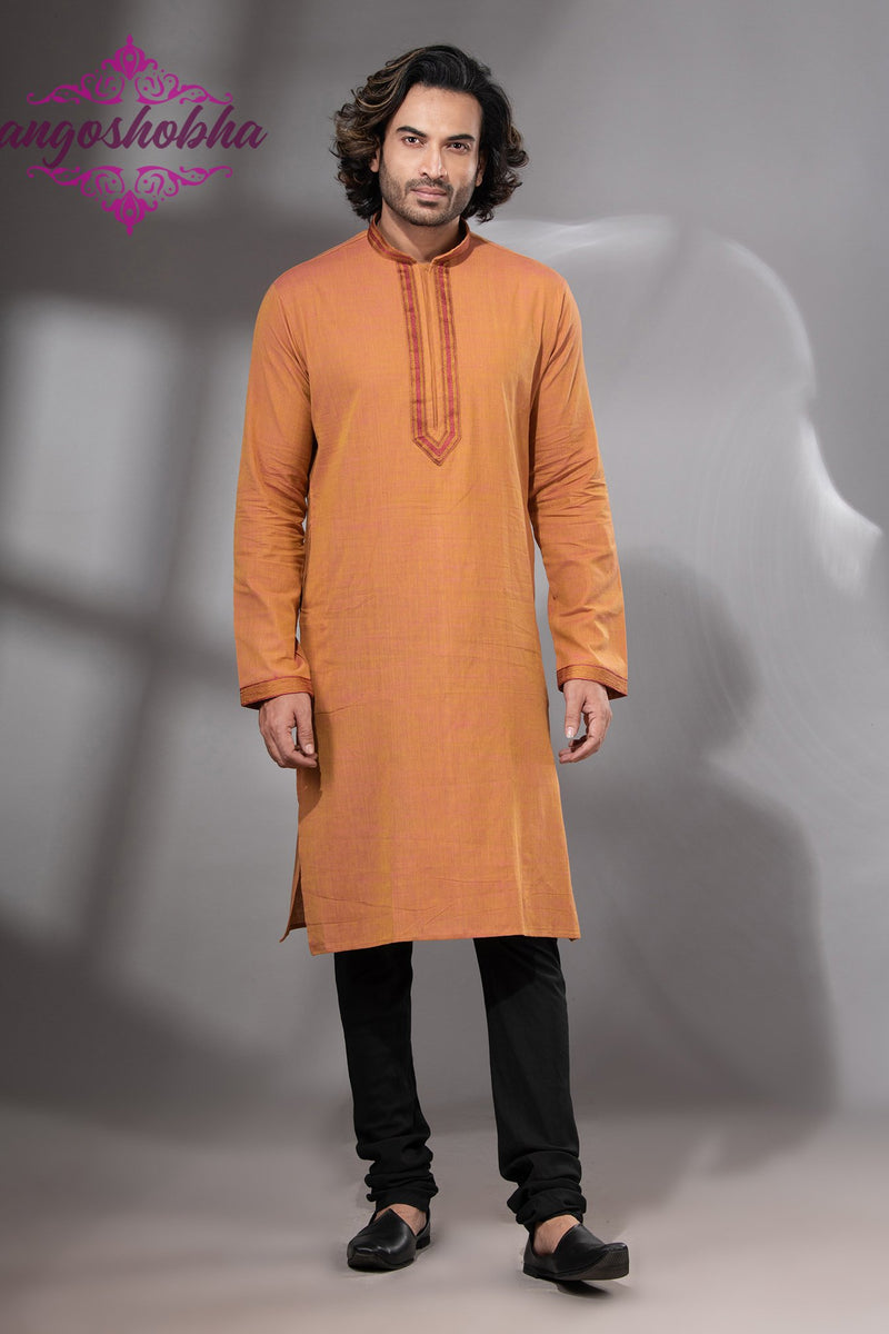 Mustard Cotton Men's Punjabi