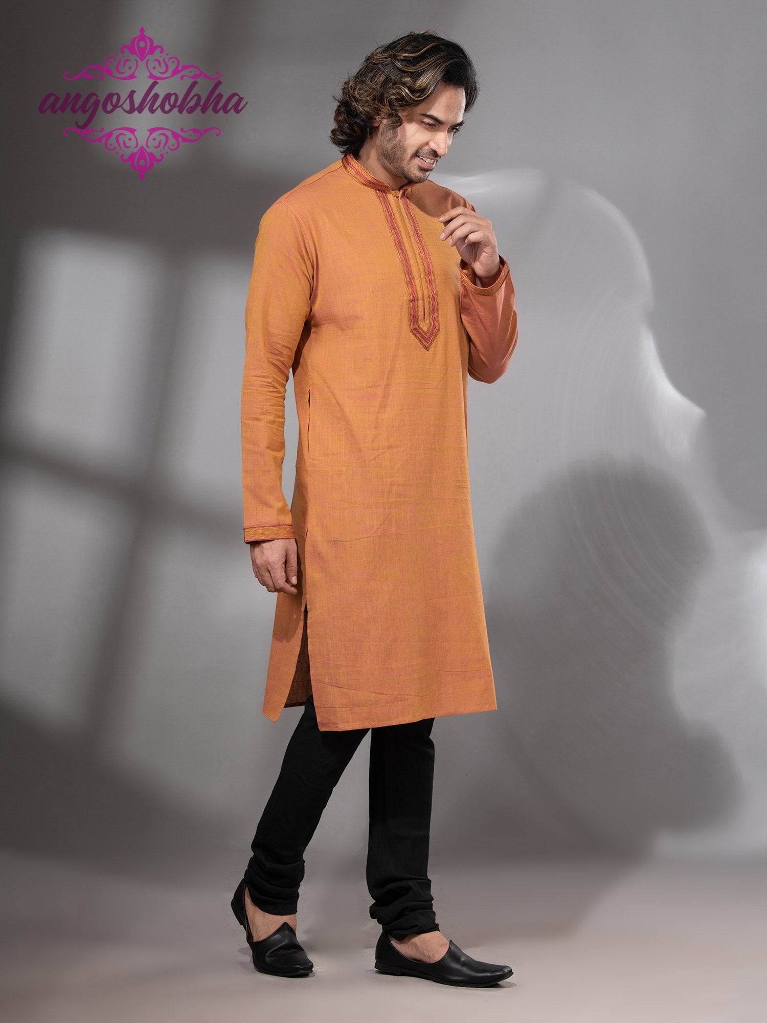 Mustard Cotton Men's Punjabi