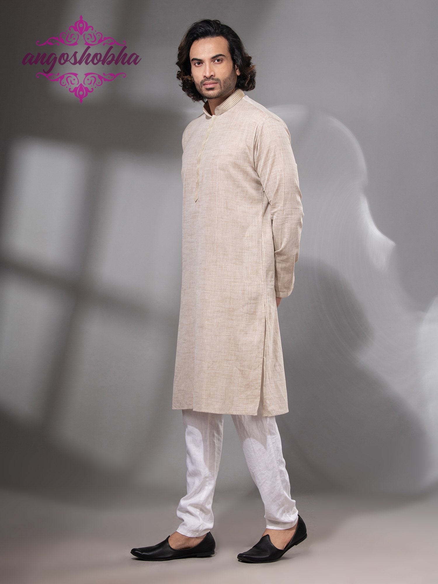 Cream Cotton Men's Punjabi