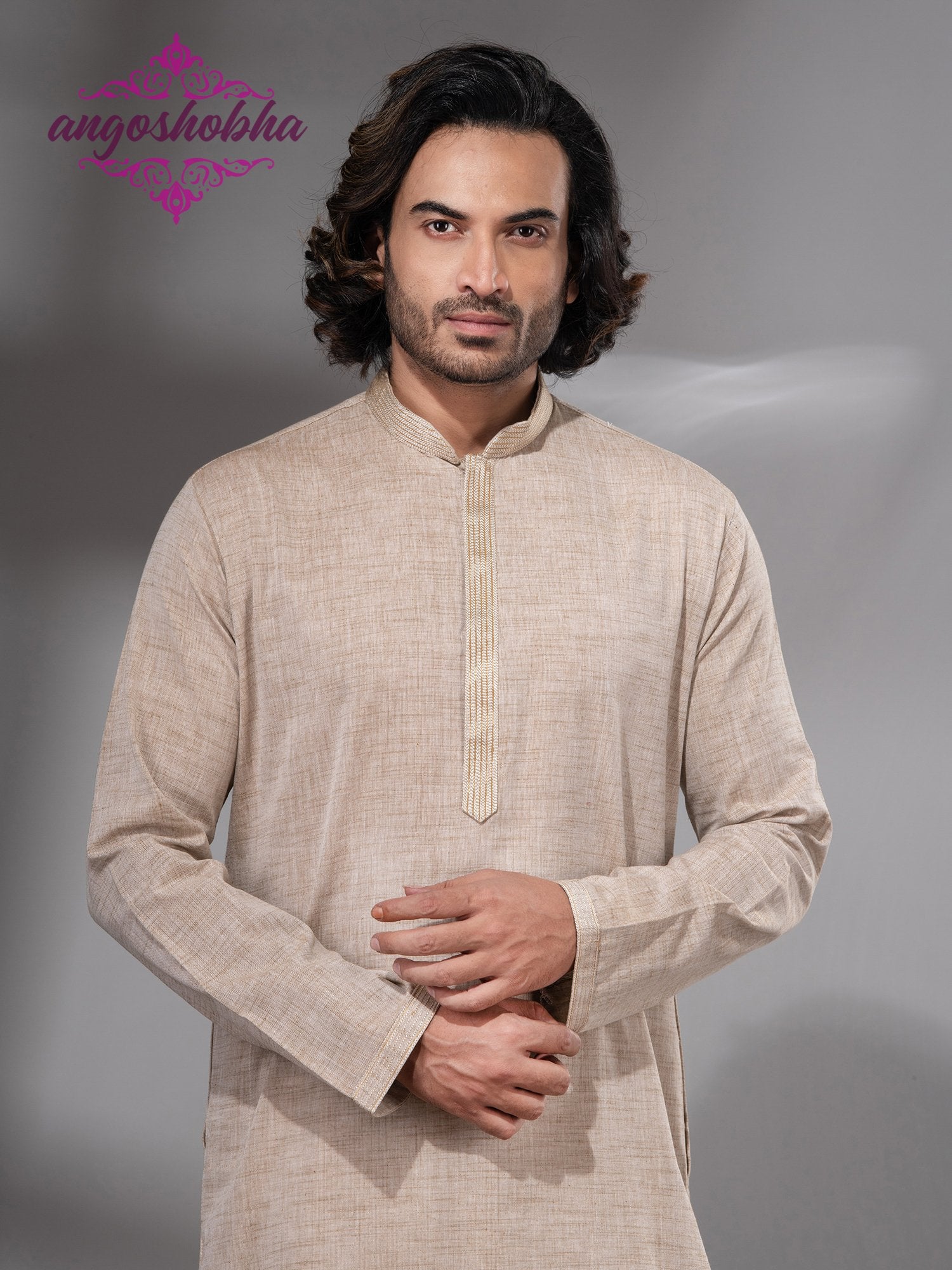 Cream Cotton Men's Punjabi
