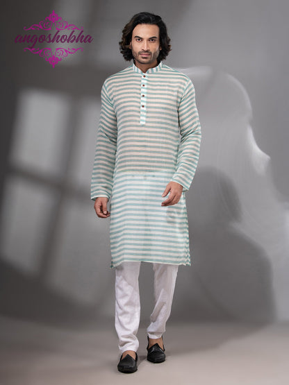 Green Cotton Men's Punjabi