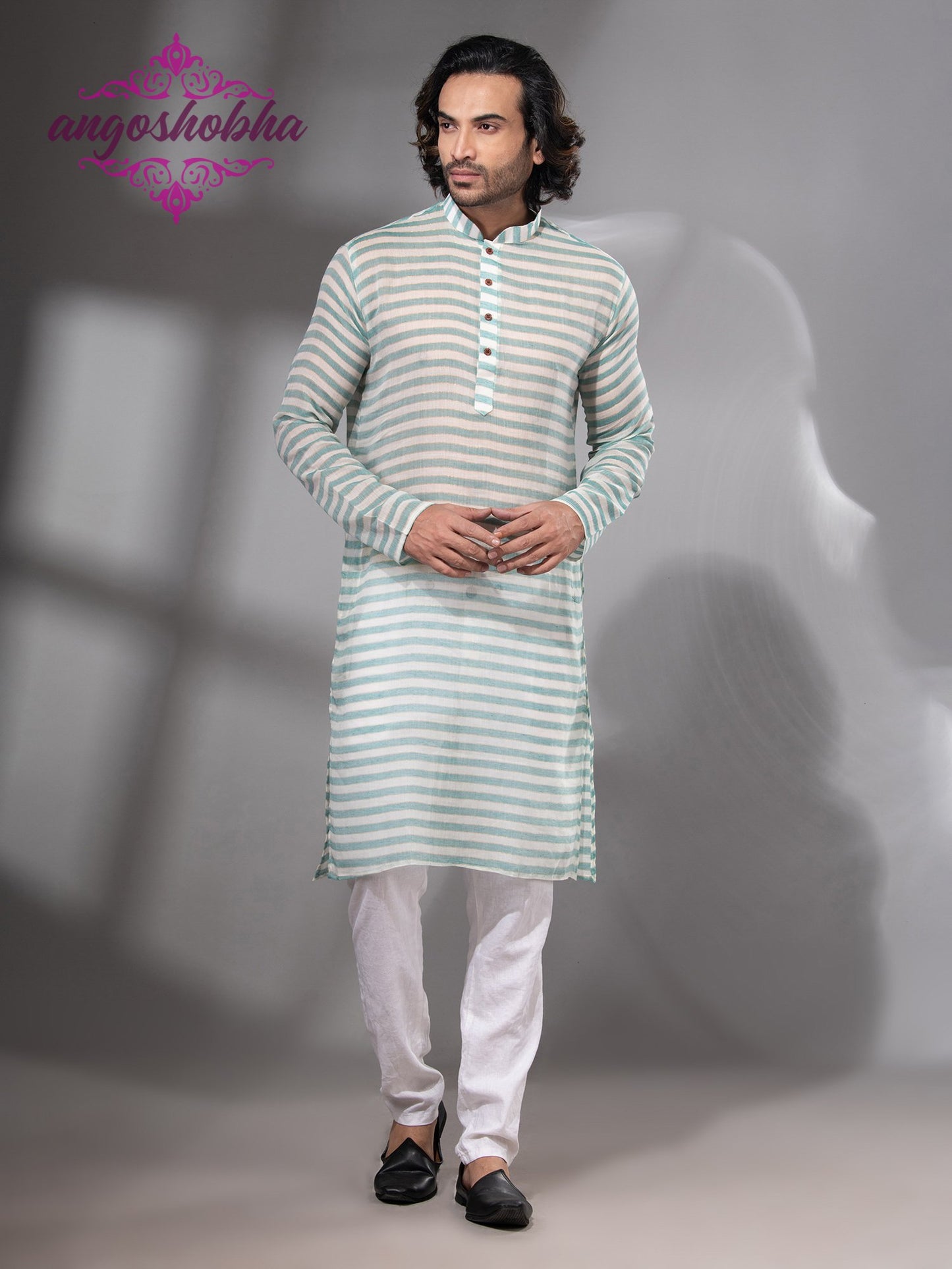 Green Cotton Men's Punjabi