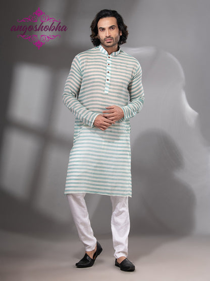 Green Cotton Men's Punjabi