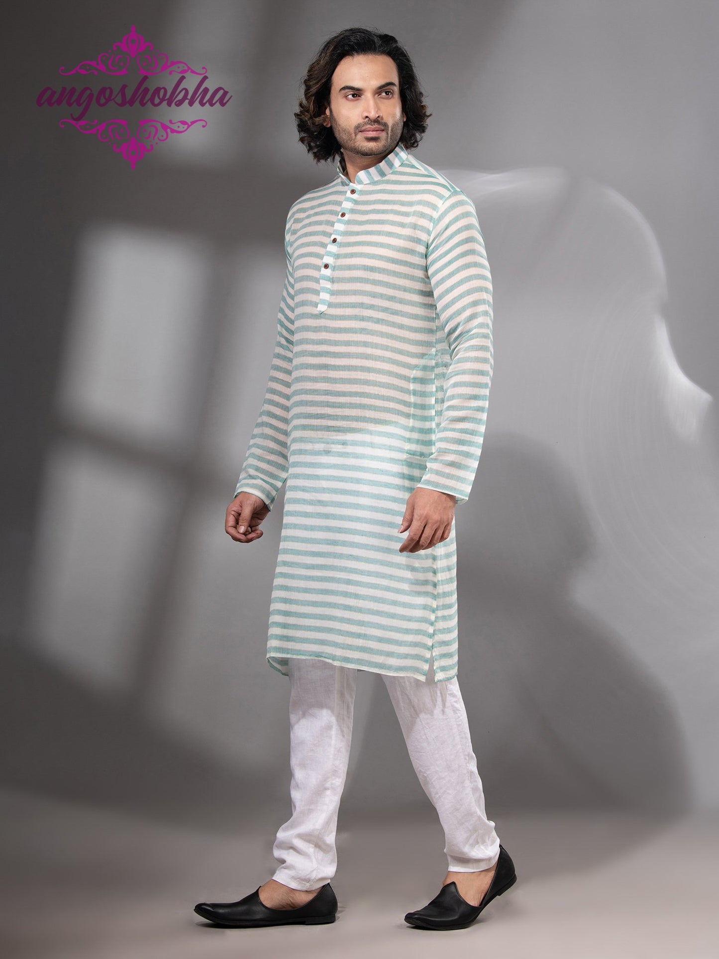 Green Cotton Men's Punjabi