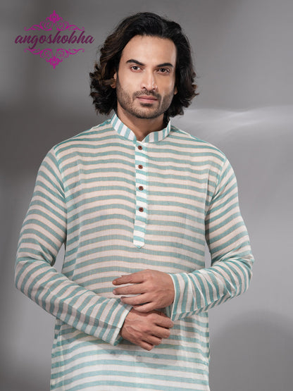 Green Cotton Men's Punjabi