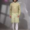 Lime Green Cotton Silk Men's Punjabi