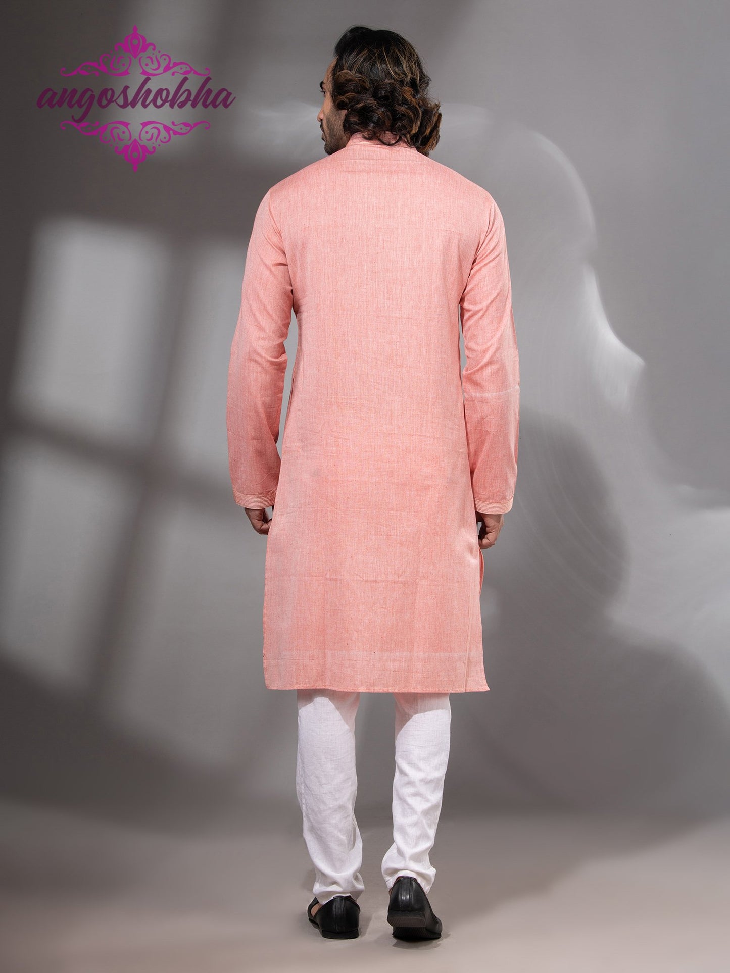 Peach Cotton Men's Punjabi