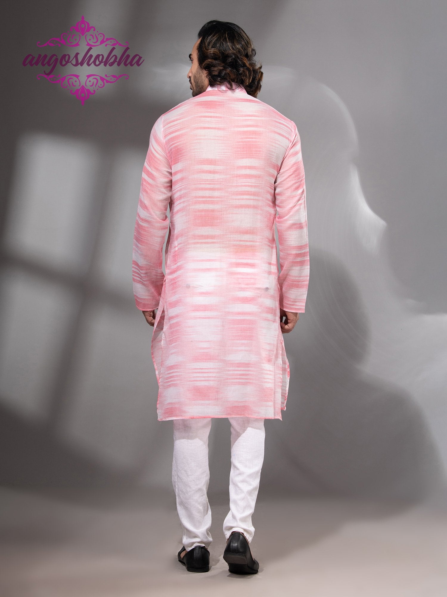 Pink Cotton Men's Punjabi