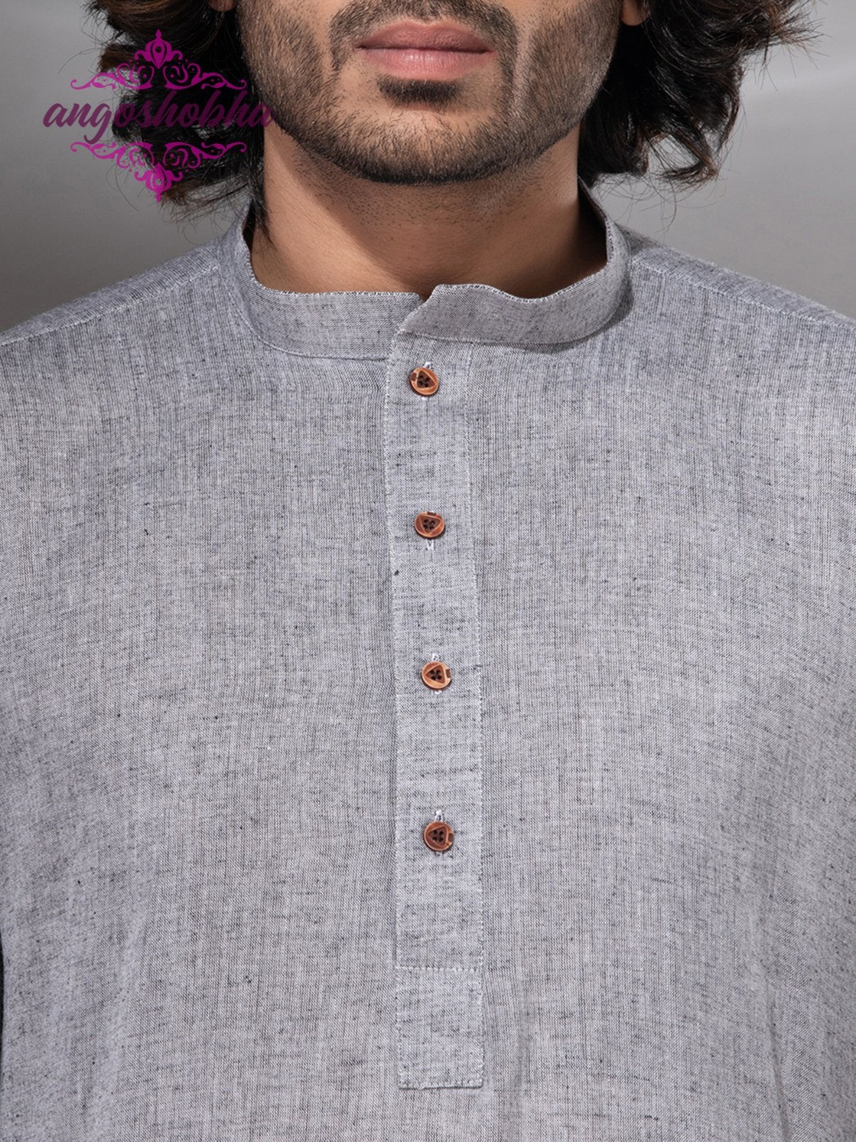 Silver Cotton Men's Punjabi