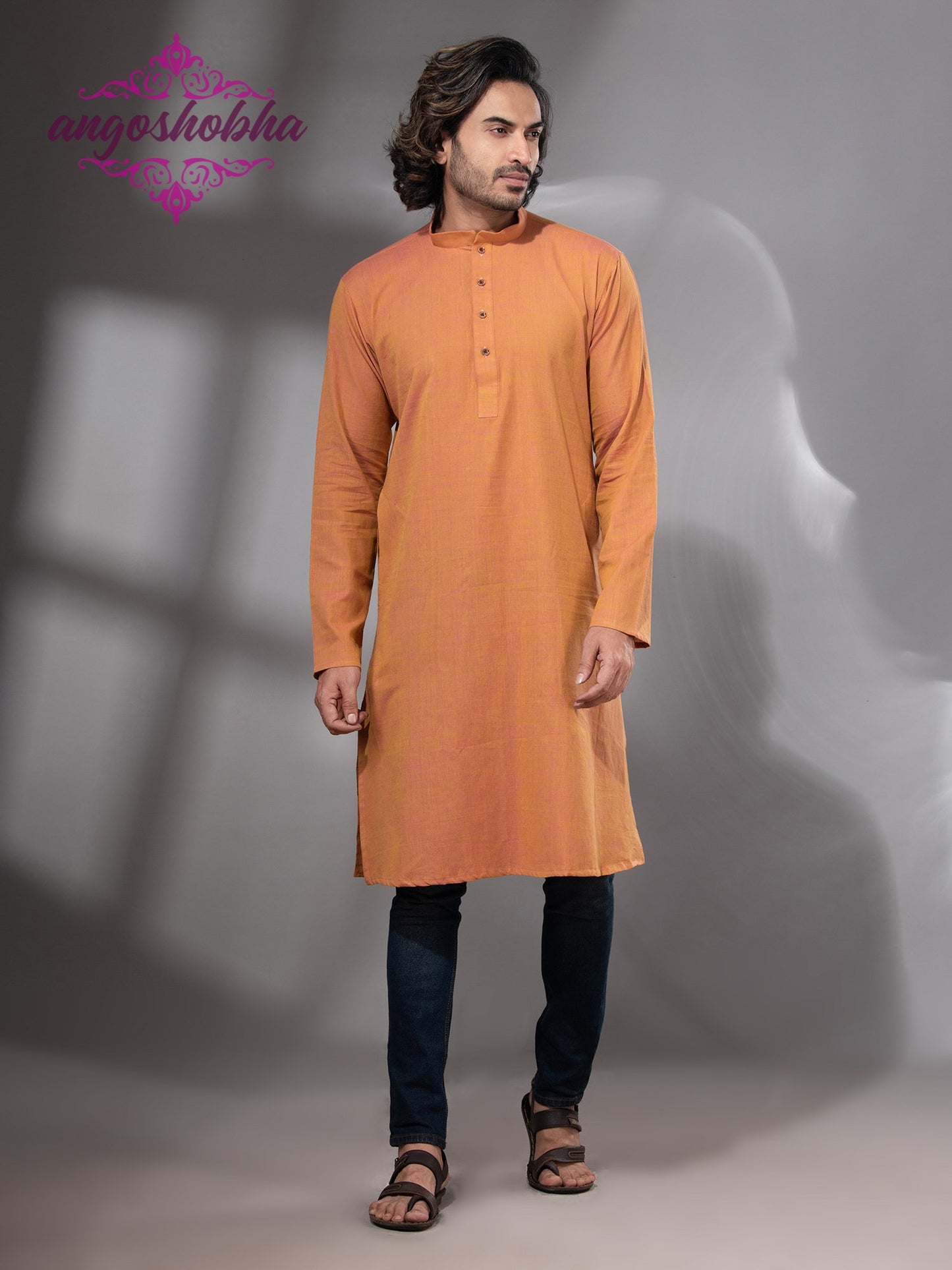 Mustard Cotton Men's Punjabi