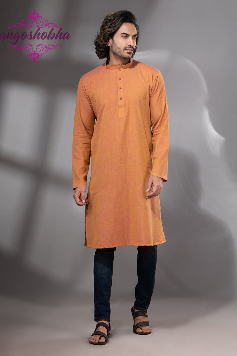 Mustard Cotton Men's Punjabi