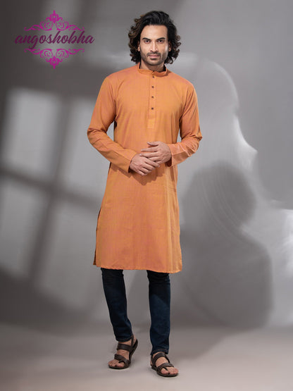 Mustard Cotton Men's Punjabi