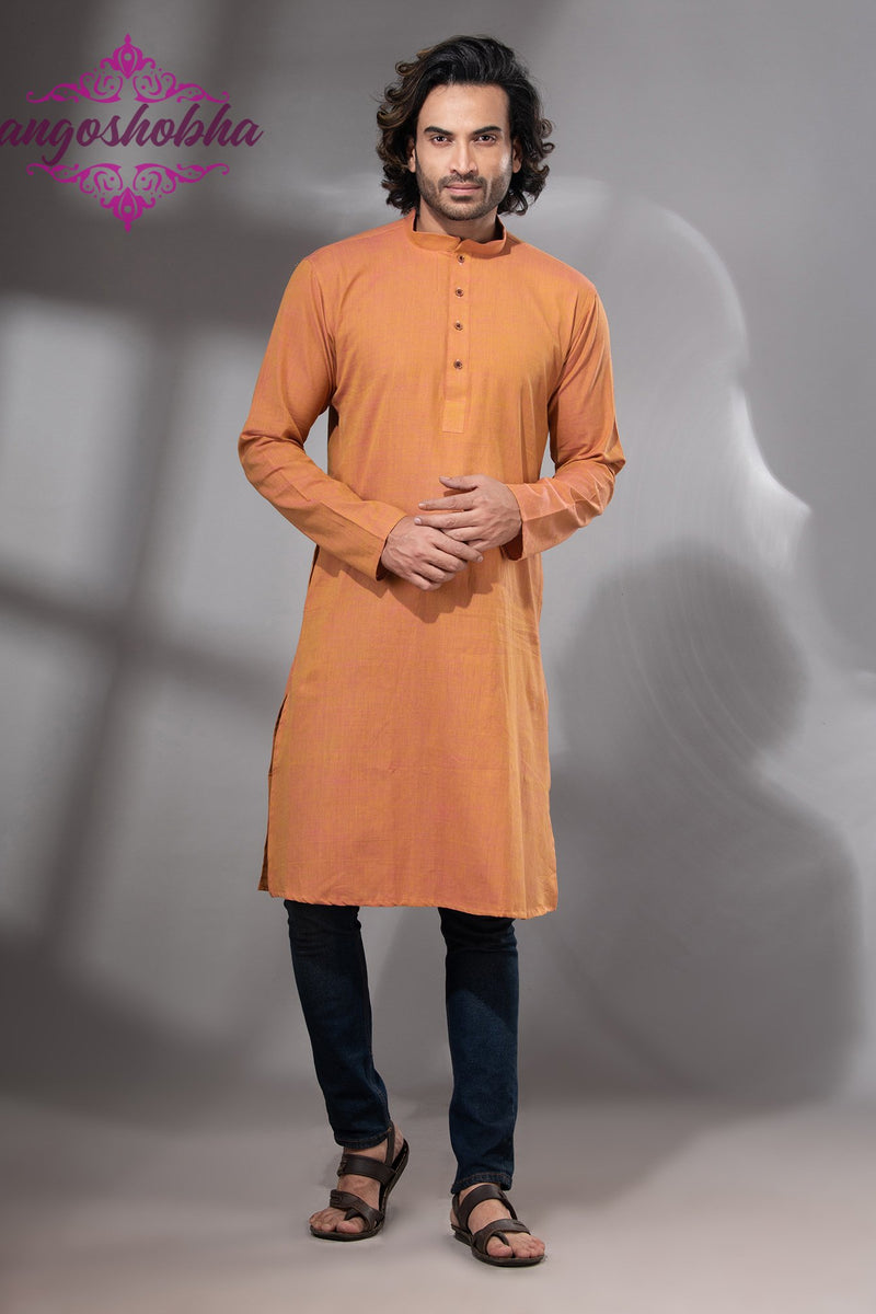 Mustard Cotton Men's Punjabi