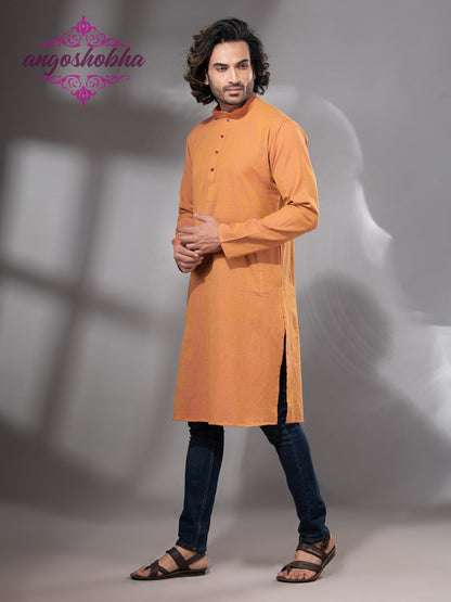 Mustard Cotton Men's Punjabi