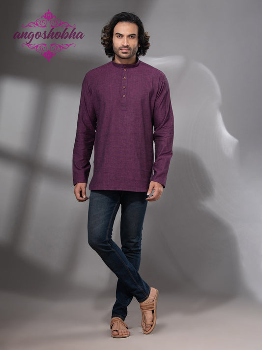 Plum Purple Cotton Men's Kurta