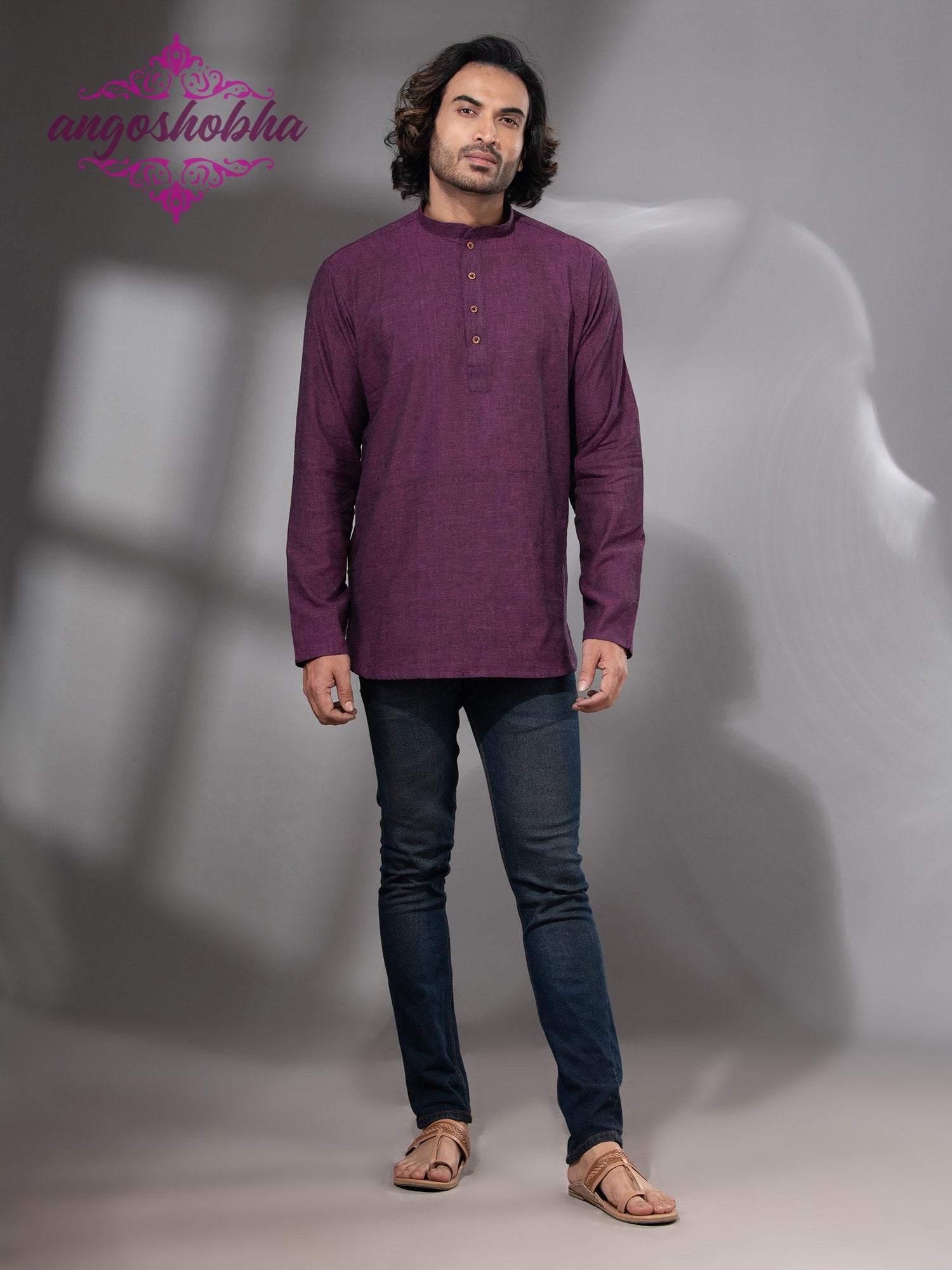 Plum Purple Cotton Men's Kurta