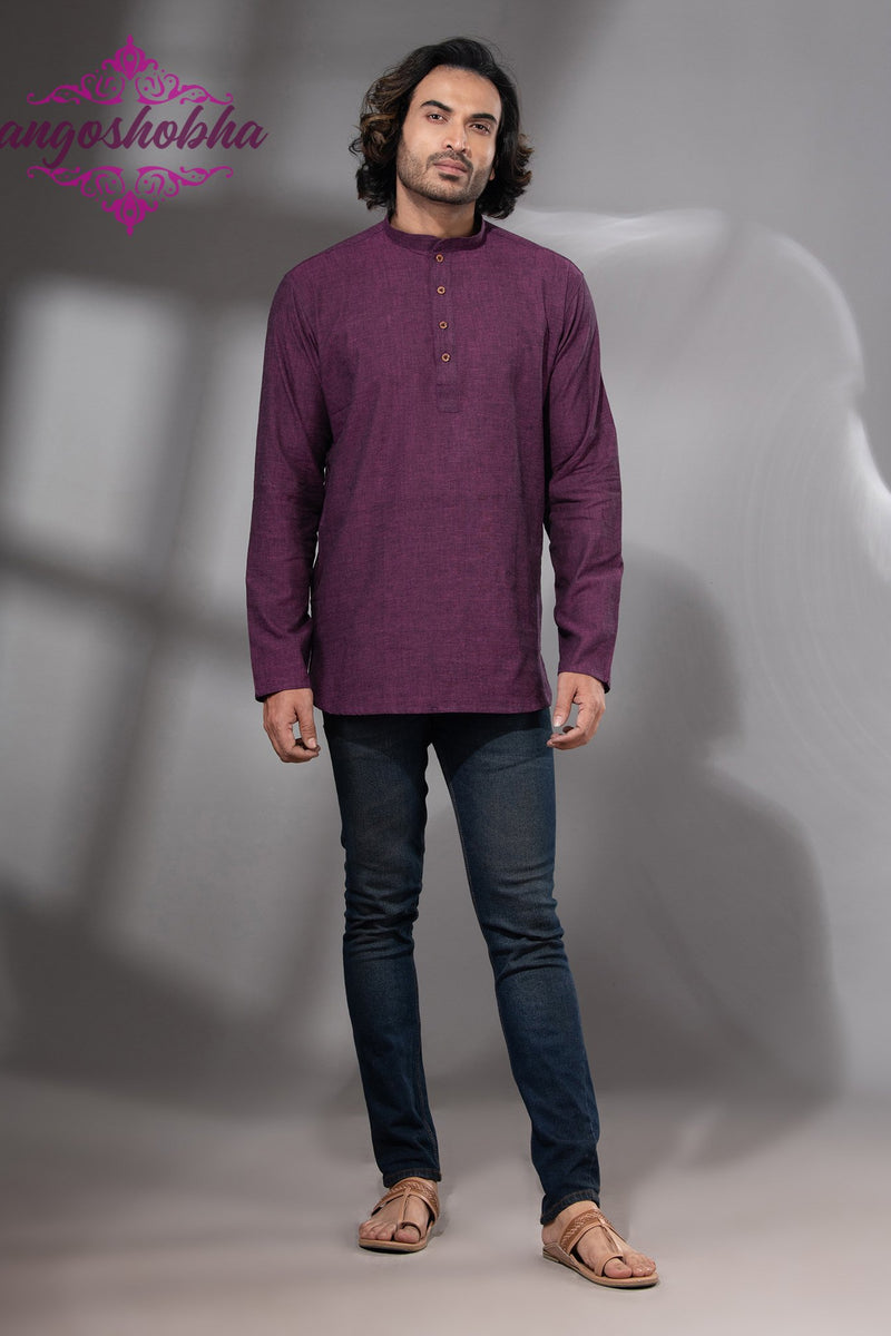 Plum Purple Cotton Men's Kurta