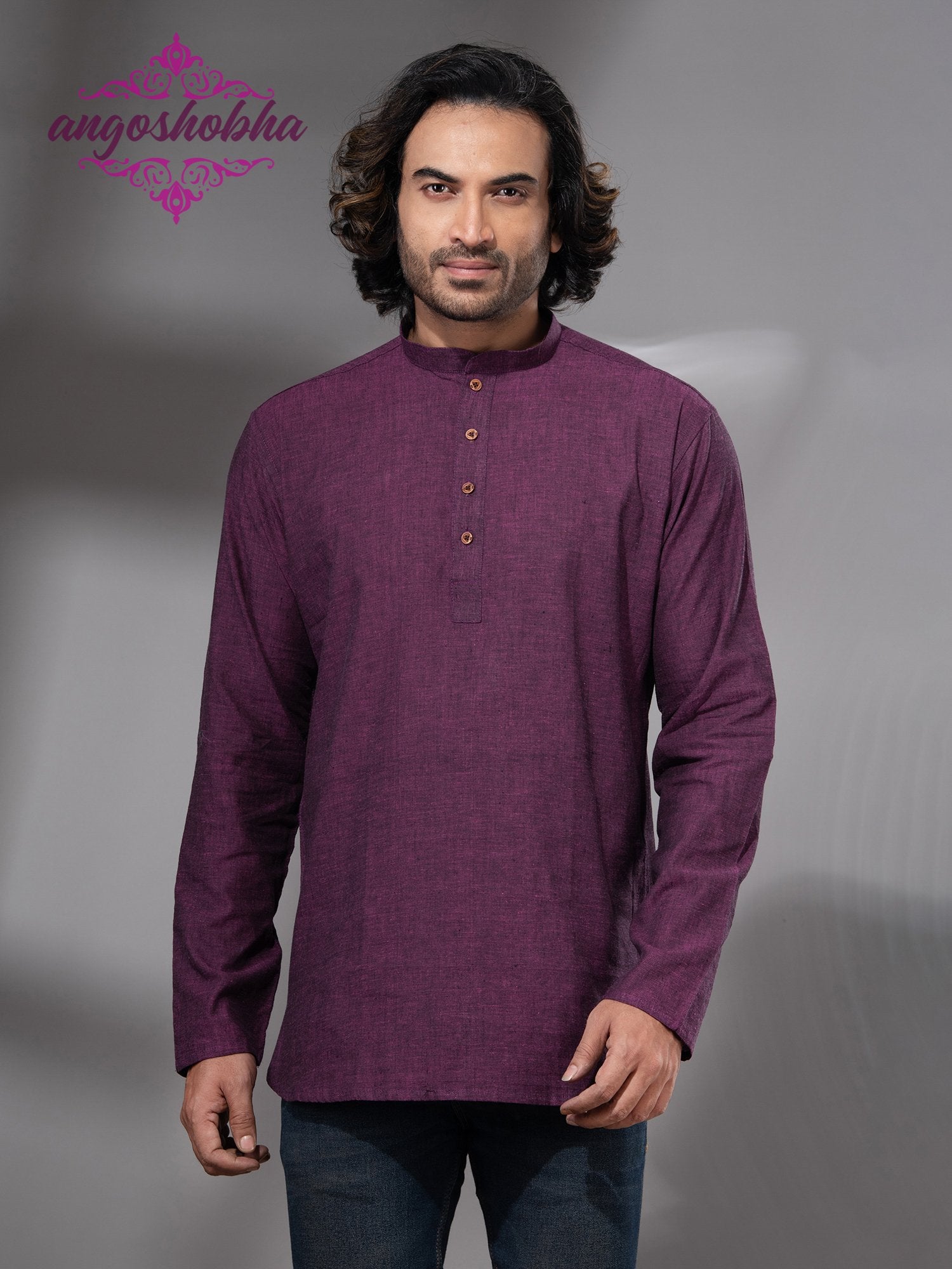 Plum Purple Cotton Men's Kurta
