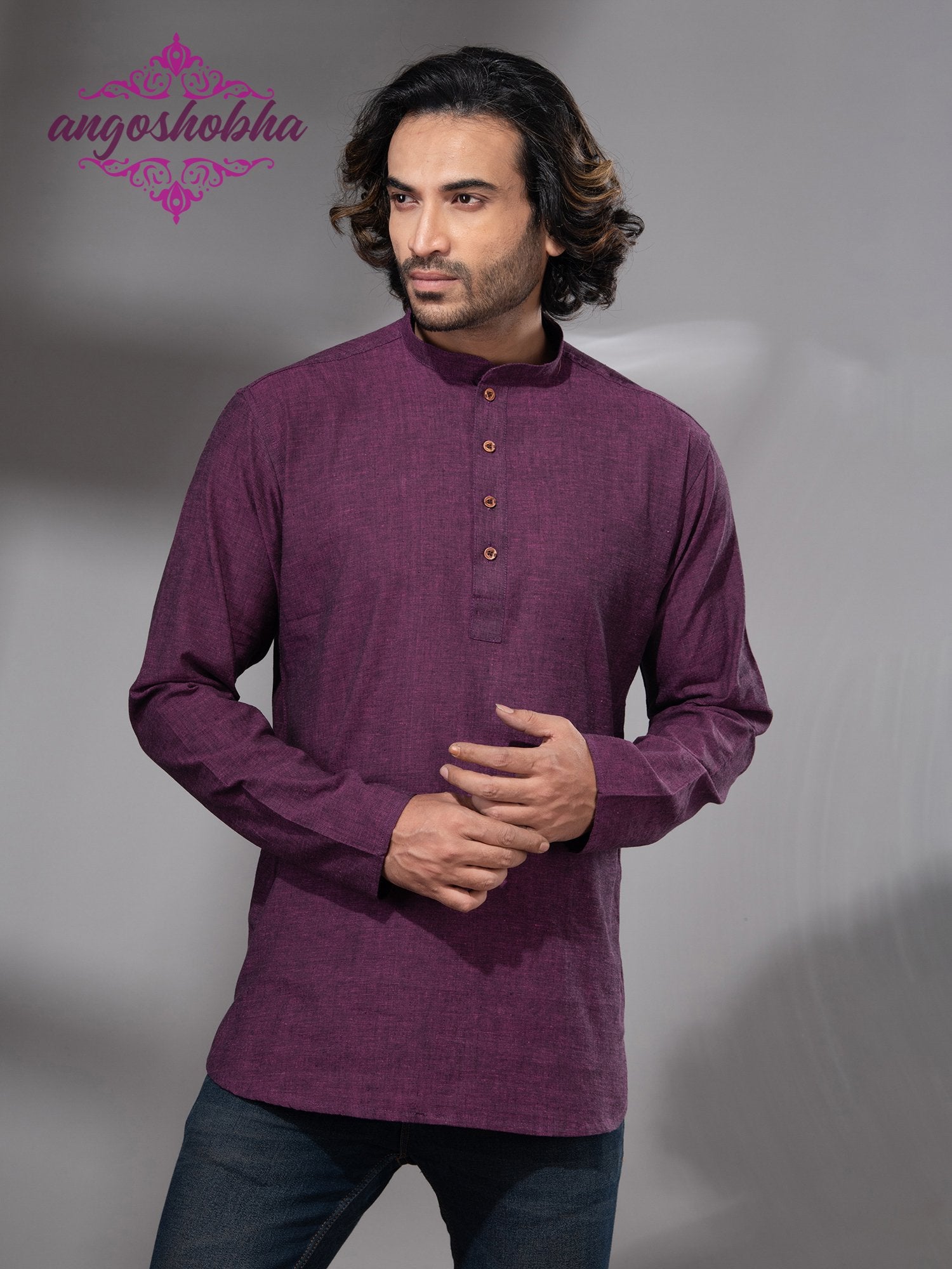 Plum Purple Cotton Men's Kurta