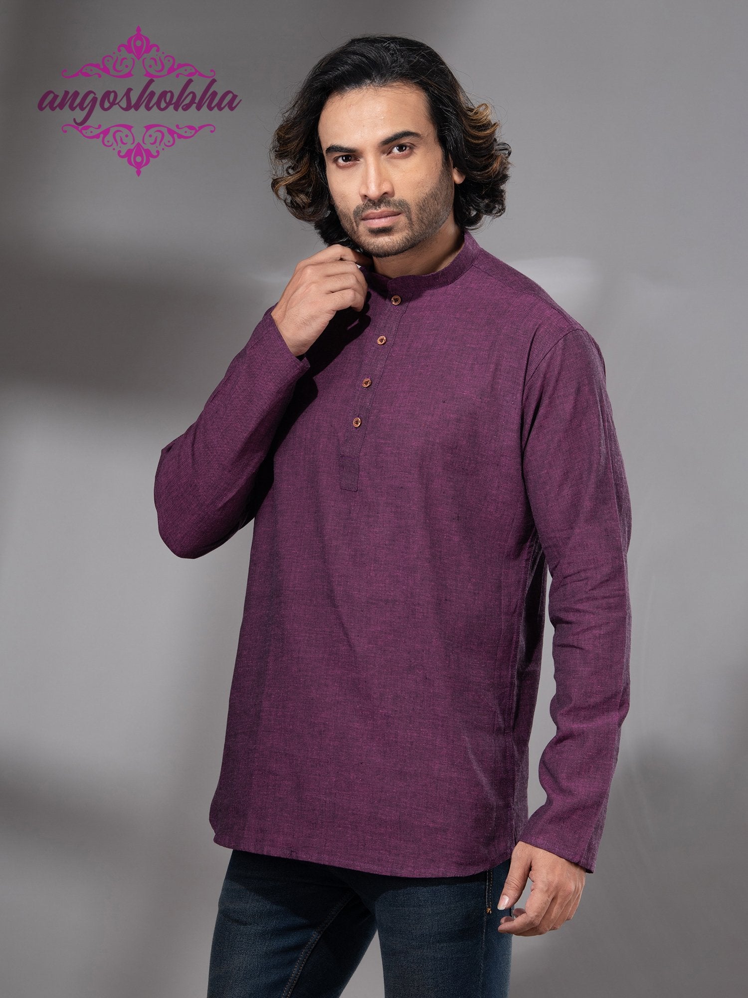 Plum Purple Cotton Men's Kurta