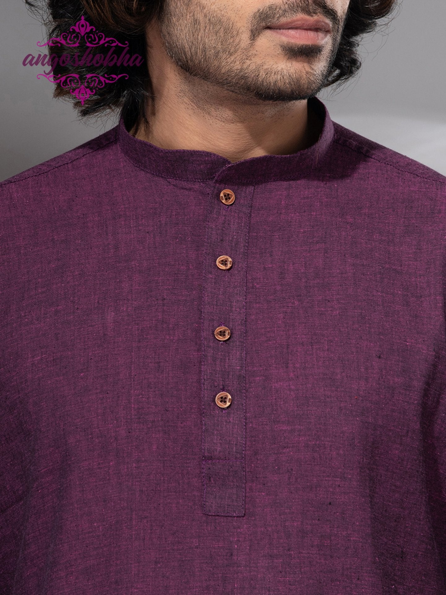 Plum Purple Cotton Men's Kurta