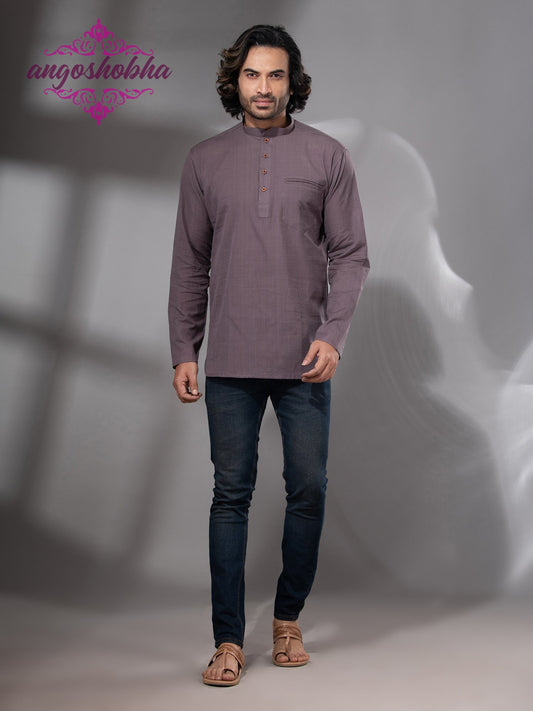 Dark Mauve Cotton Men's Kurta