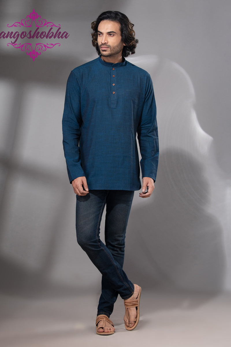Indigo Blue Cotton Men's Kurta