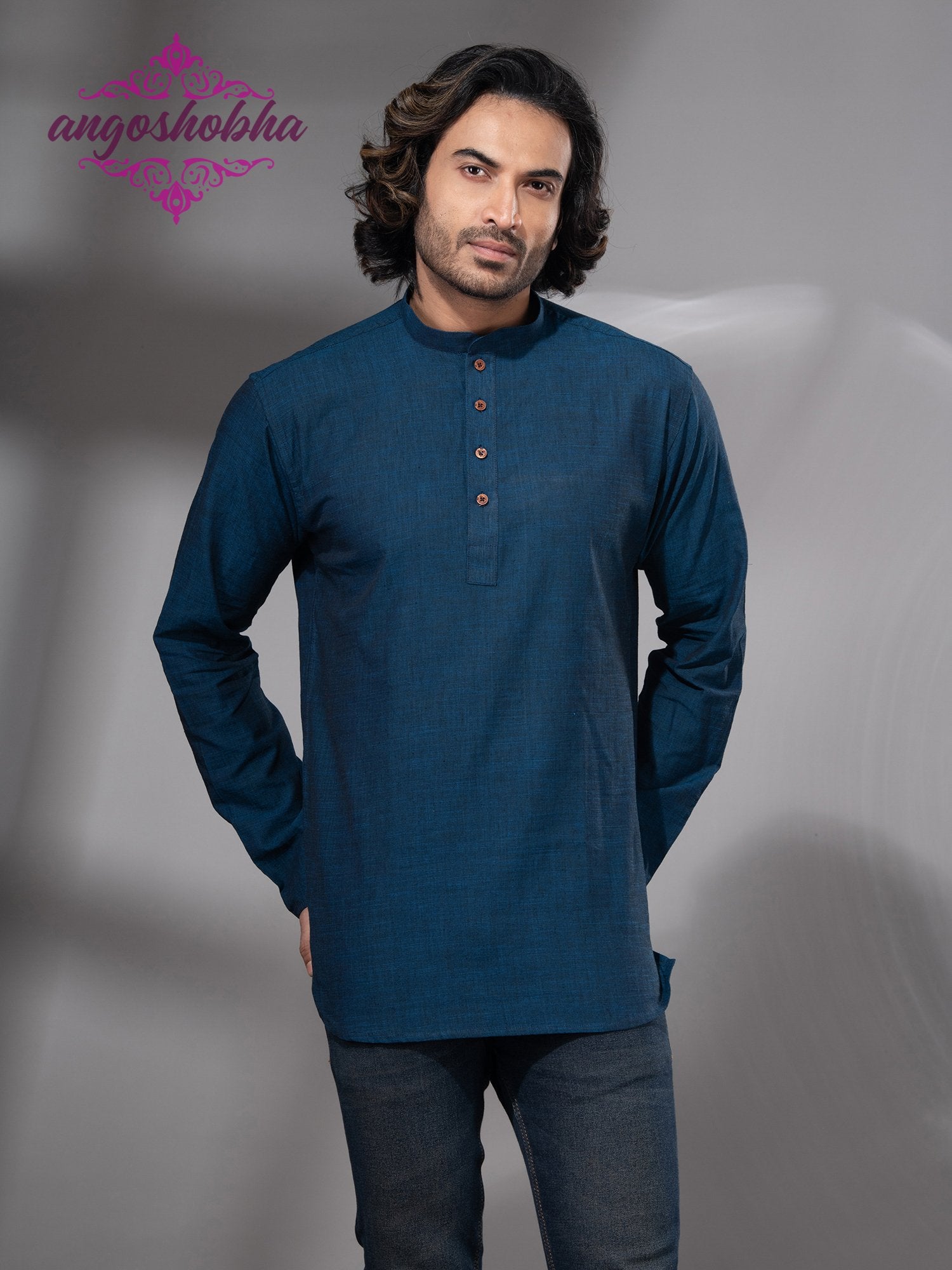 Indigo Blue Cotton Men's Kurta