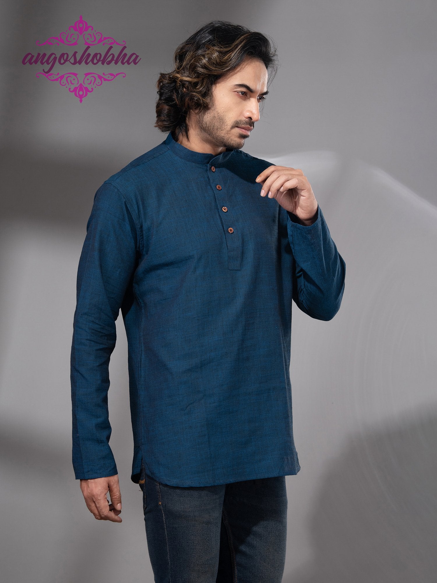 Indigo Blue Cotton Men's Kurta