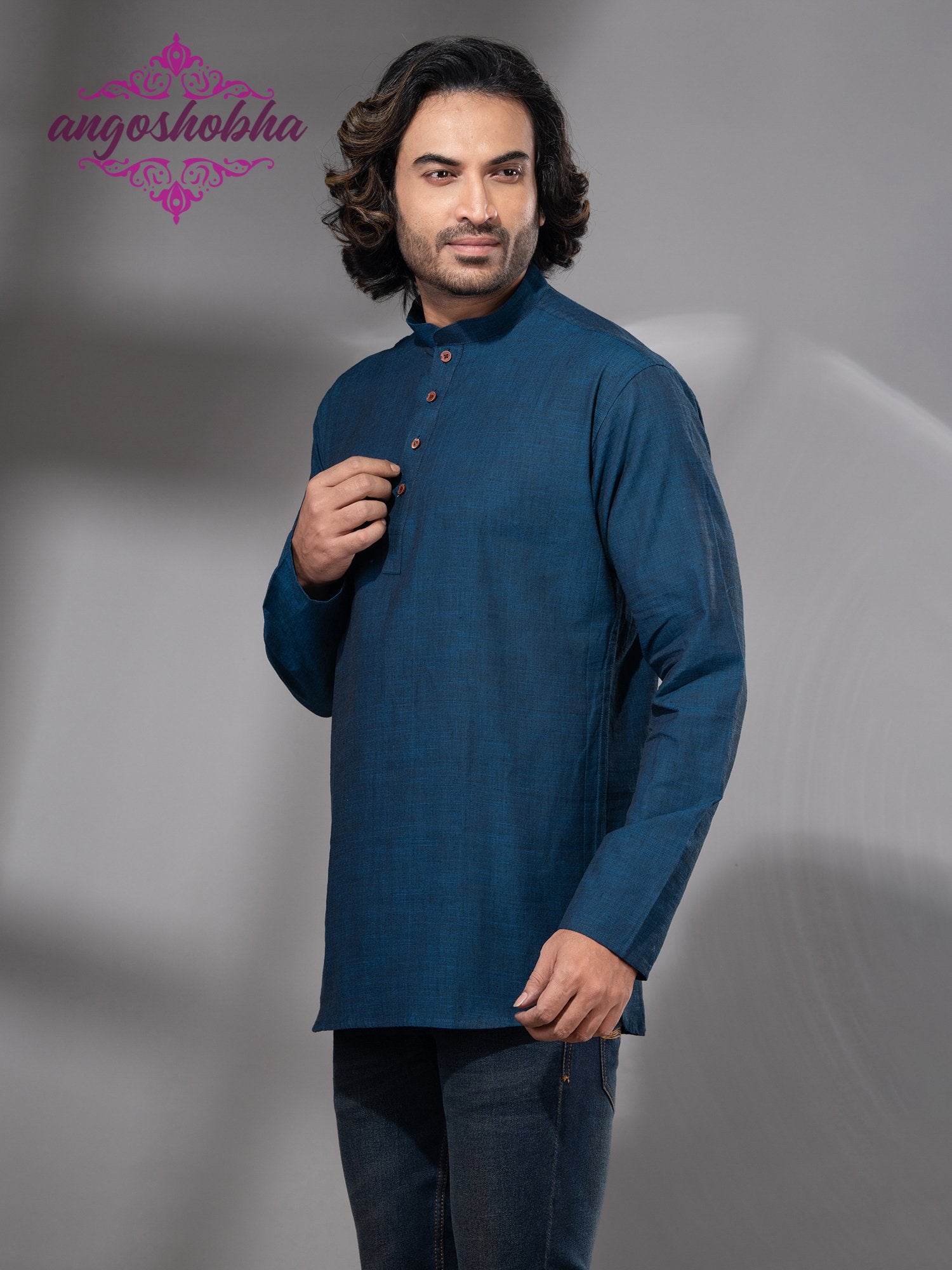 Indigo Blue Cotton Men's Kurta