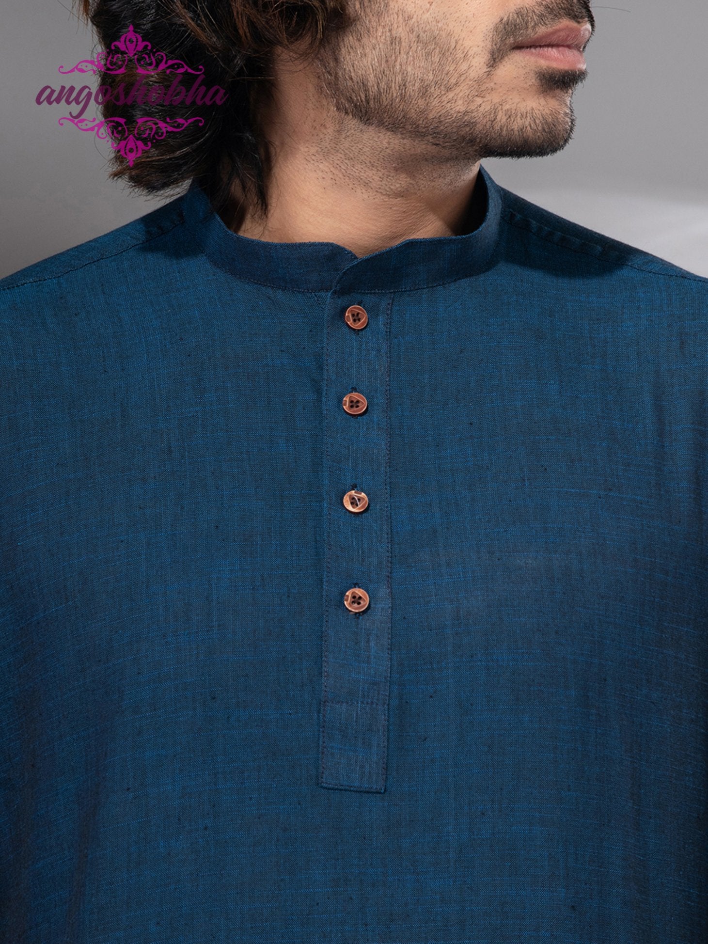 Indigo Blue Cotton Men's Kurta