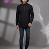 Black Cotton Men's Kurta