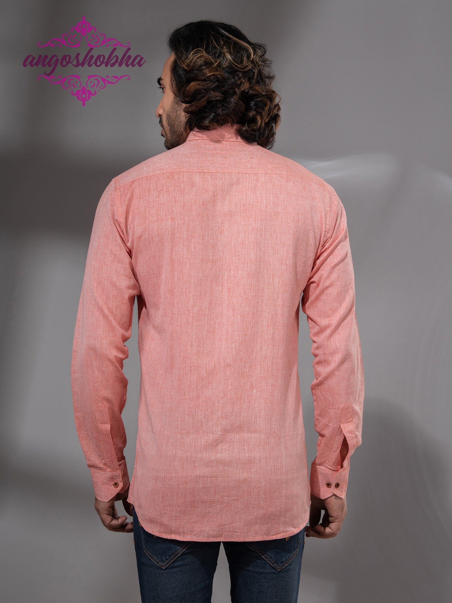 Peach Cotton Men's Shirt
