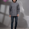 Grey Cotton Men's Kurta