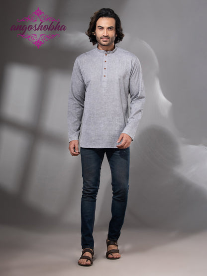 Silver Cotton Men's Kurta