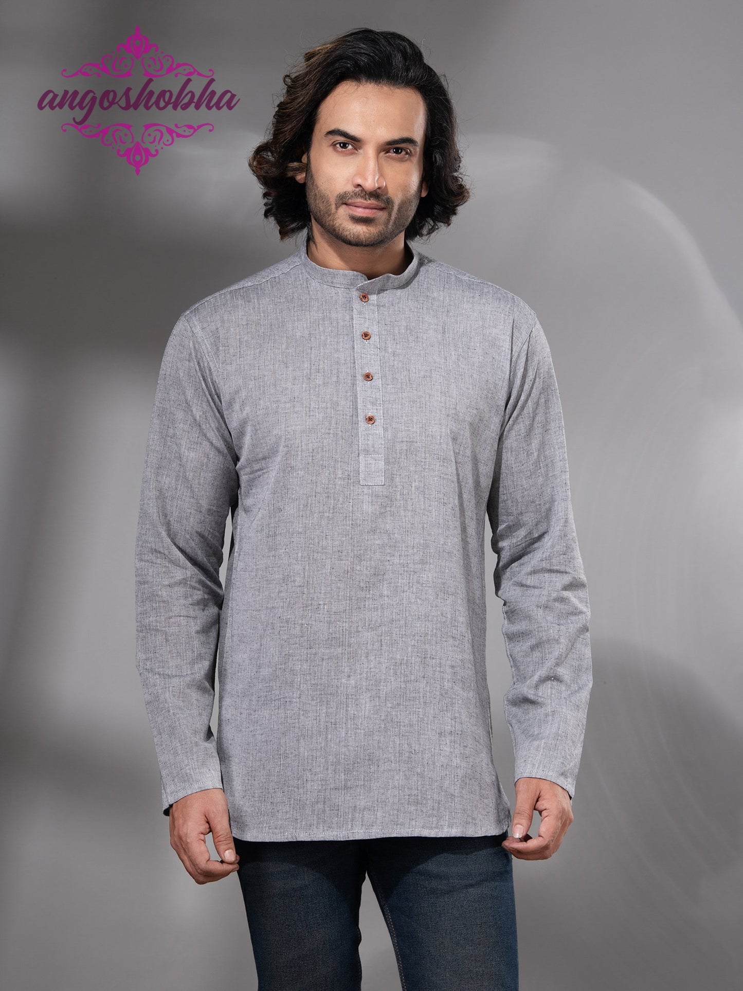 Silver Cotton Men's Kurta