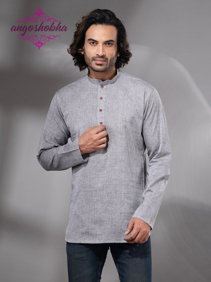 Silver Cotton Men's Kurta