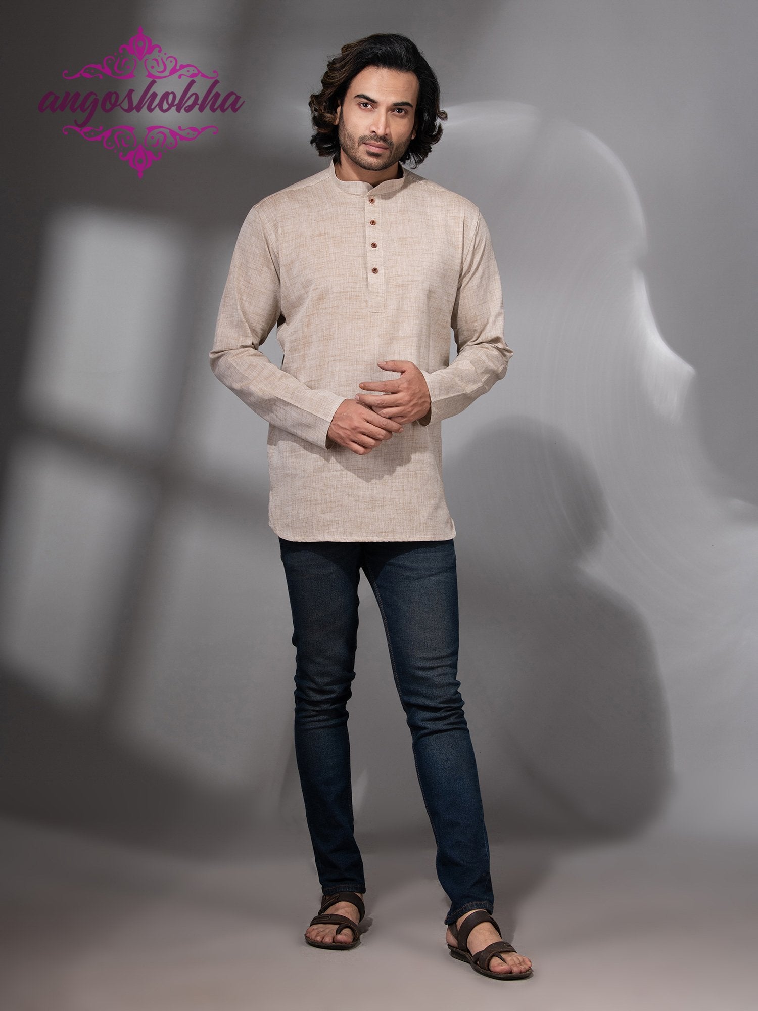 Cream Cotton Men's Kurta