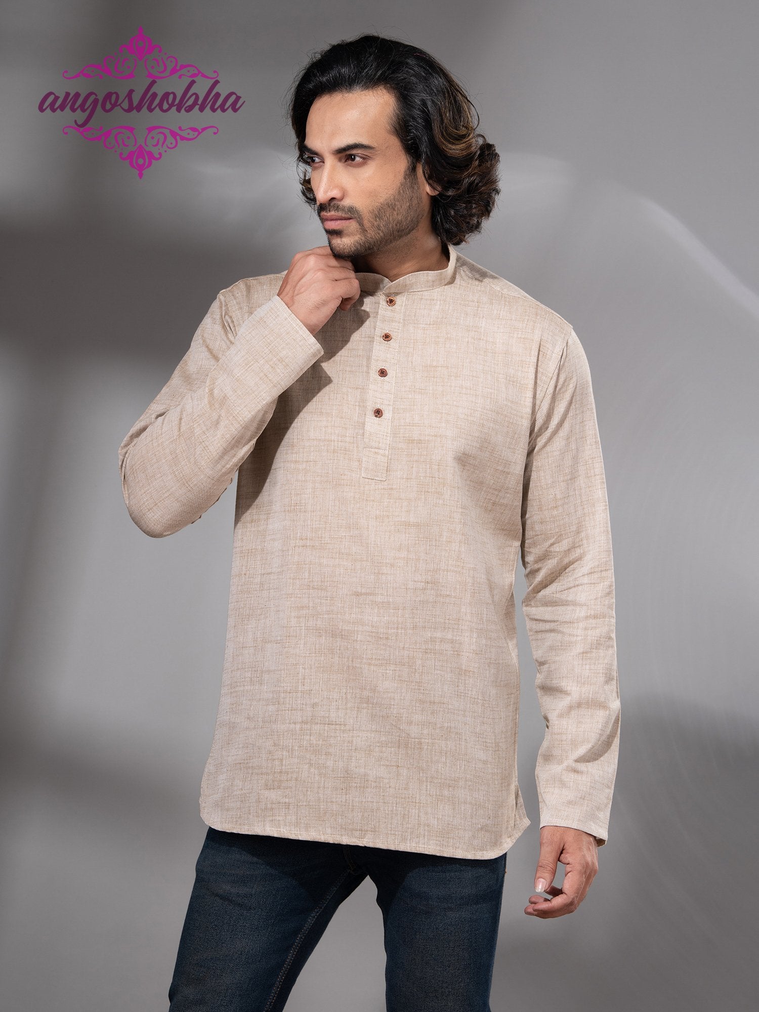 Cream Cotton Men's Kurta