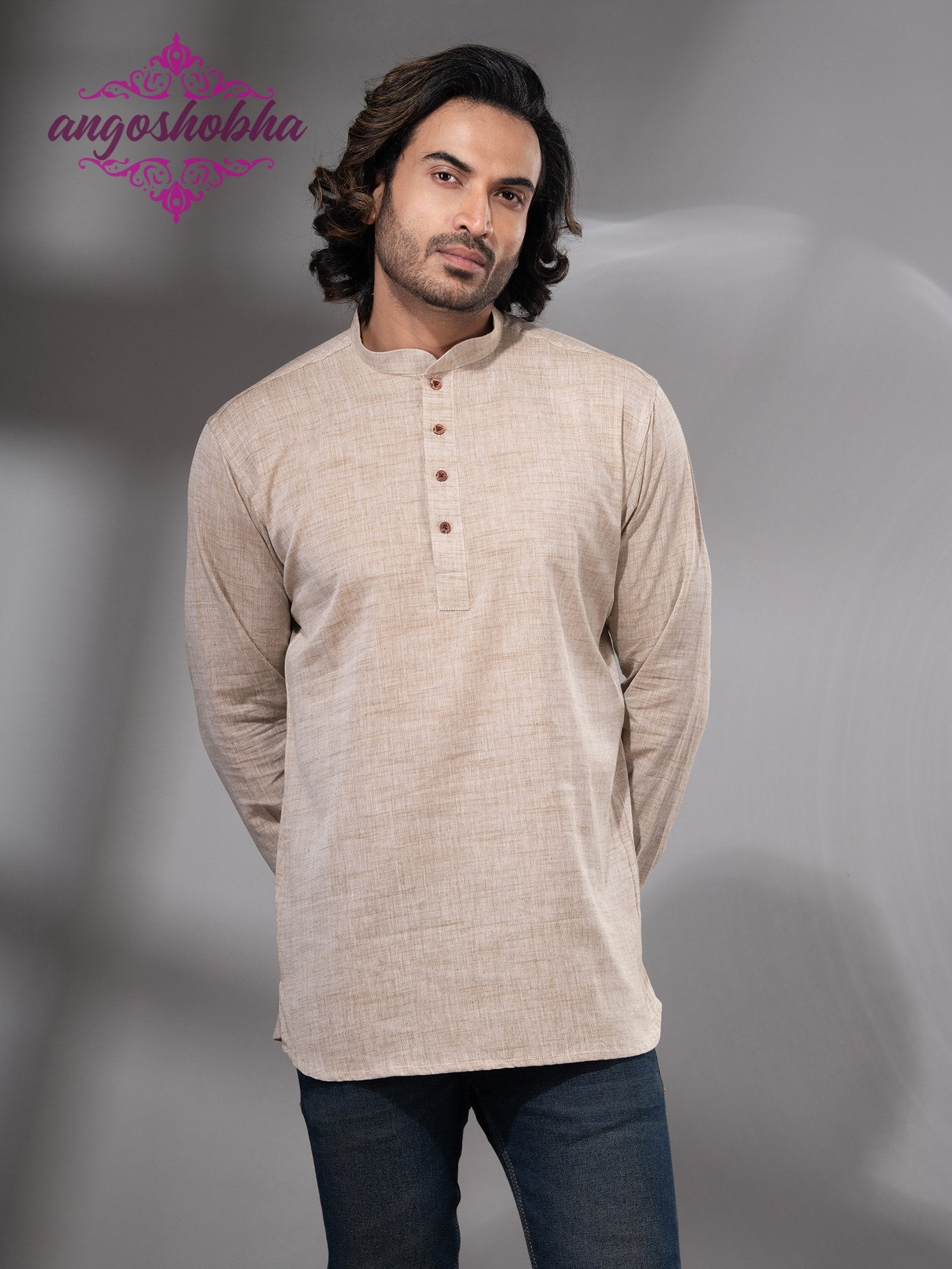 Cream Cotton Men's Kurta