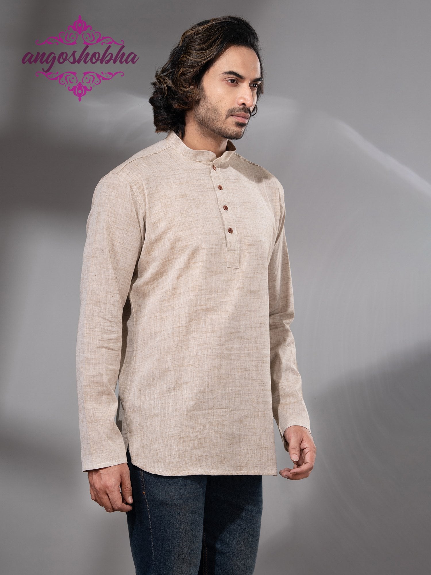 Cream Cotton Men's Kurta