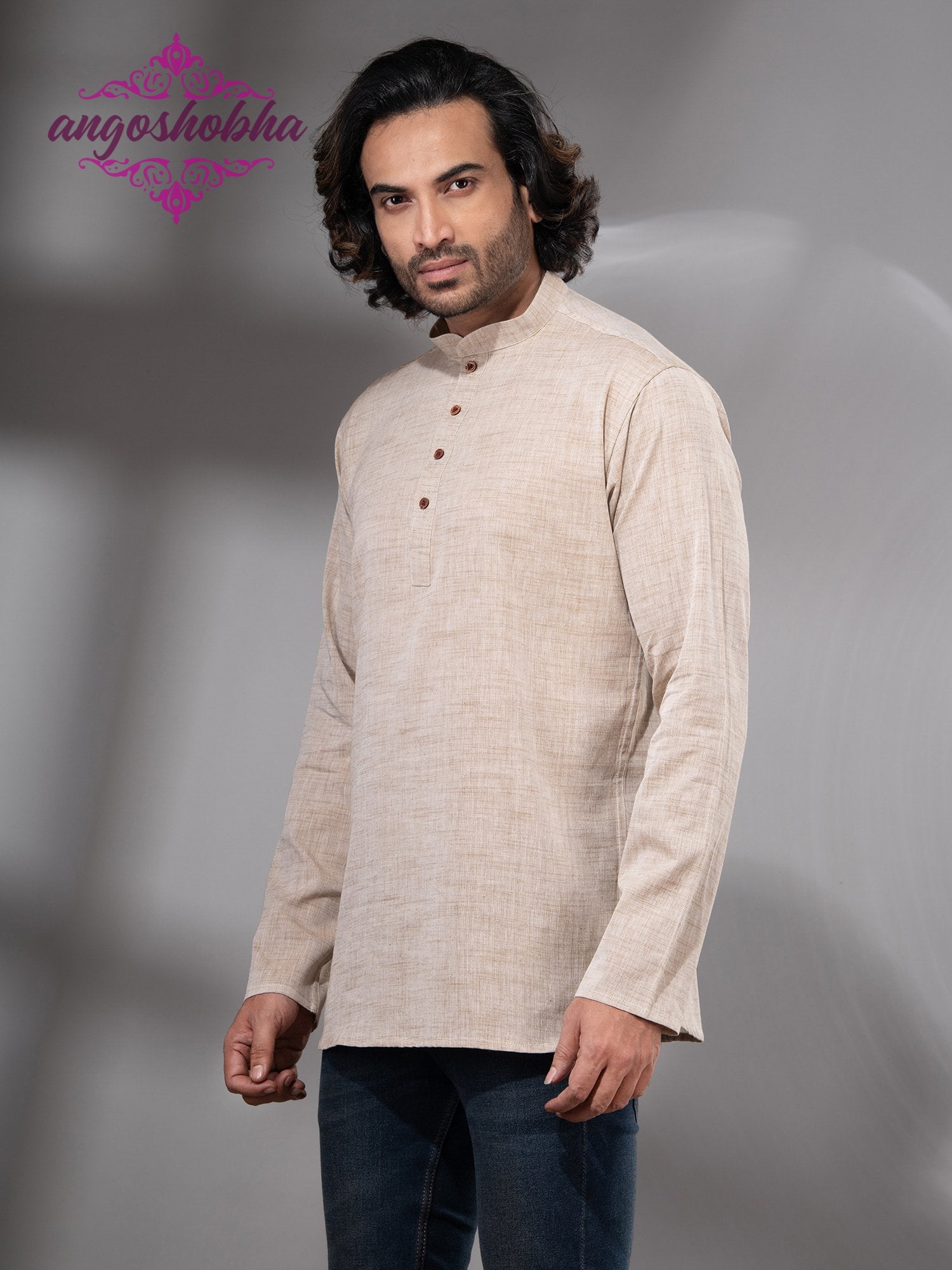 Cream Cotton Men's Kurta