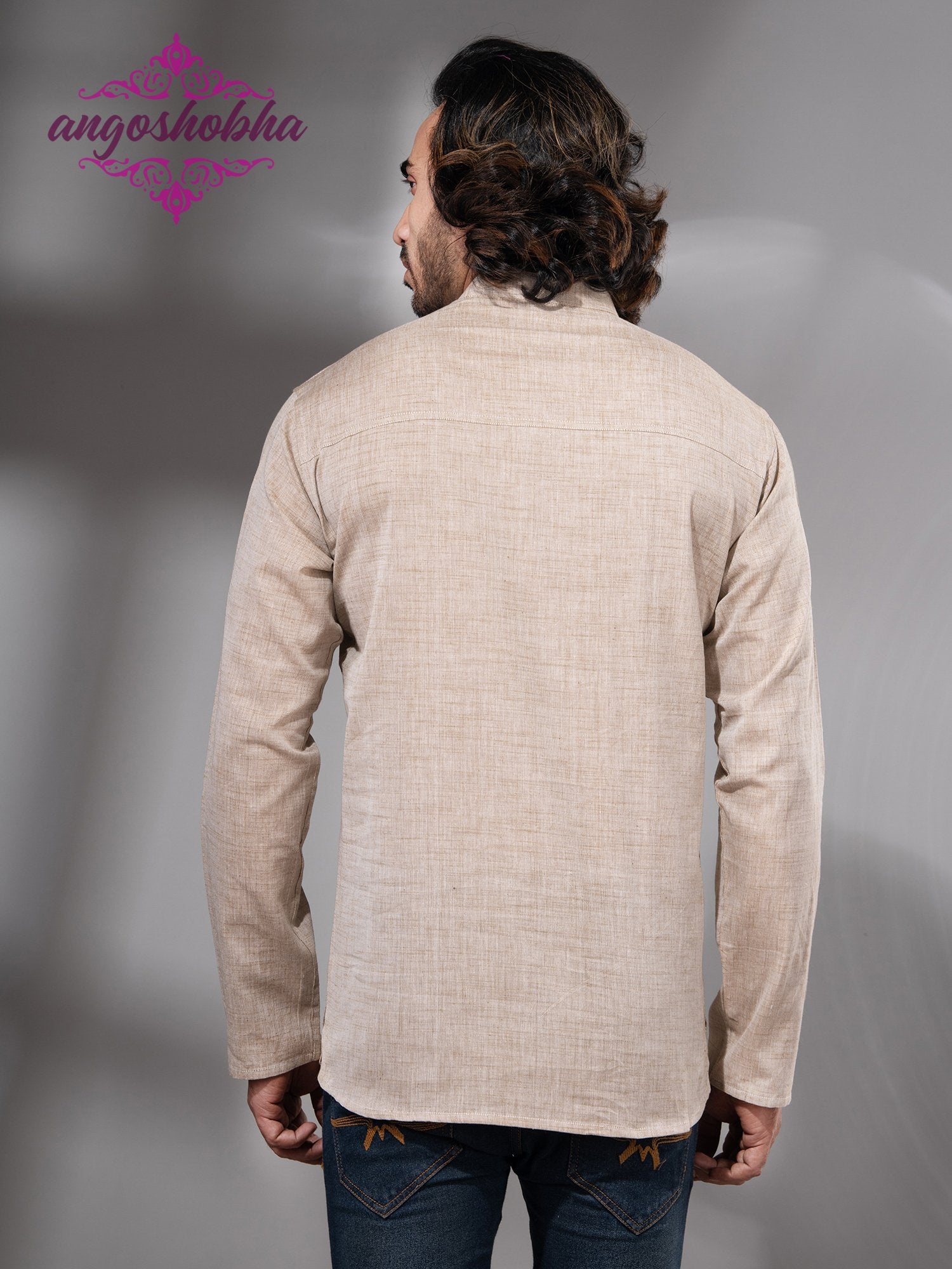 Cream Cotton Men's Kurta