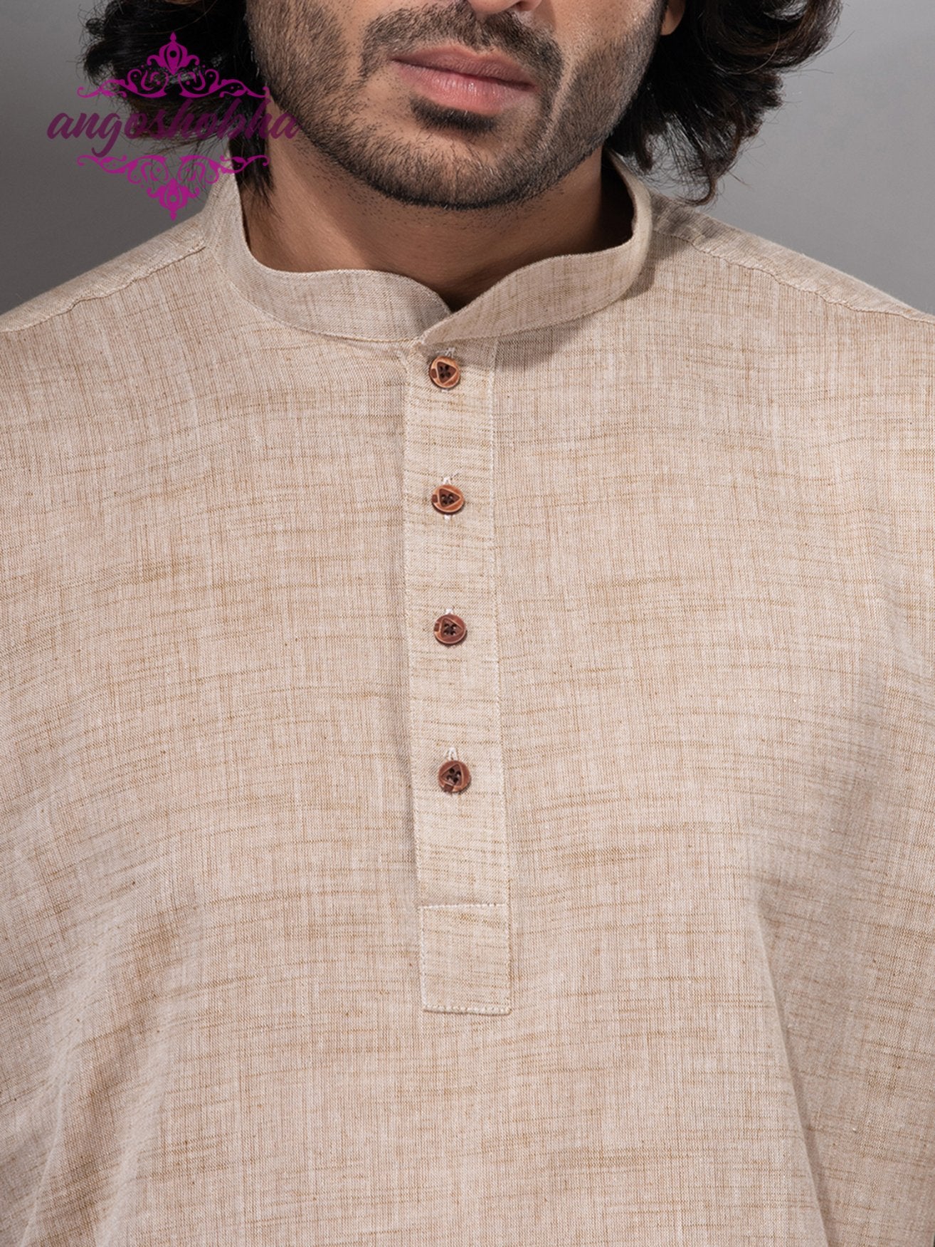 Cream Cotton Men's Kurta