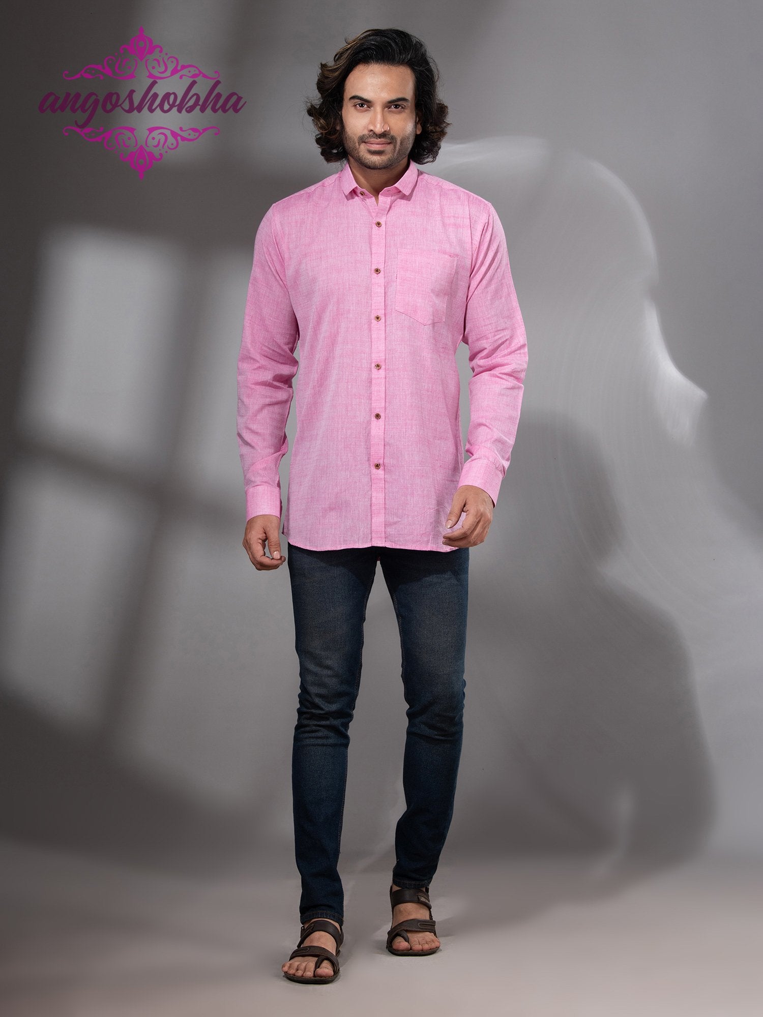Blush Pink Cotton Men's Shirt