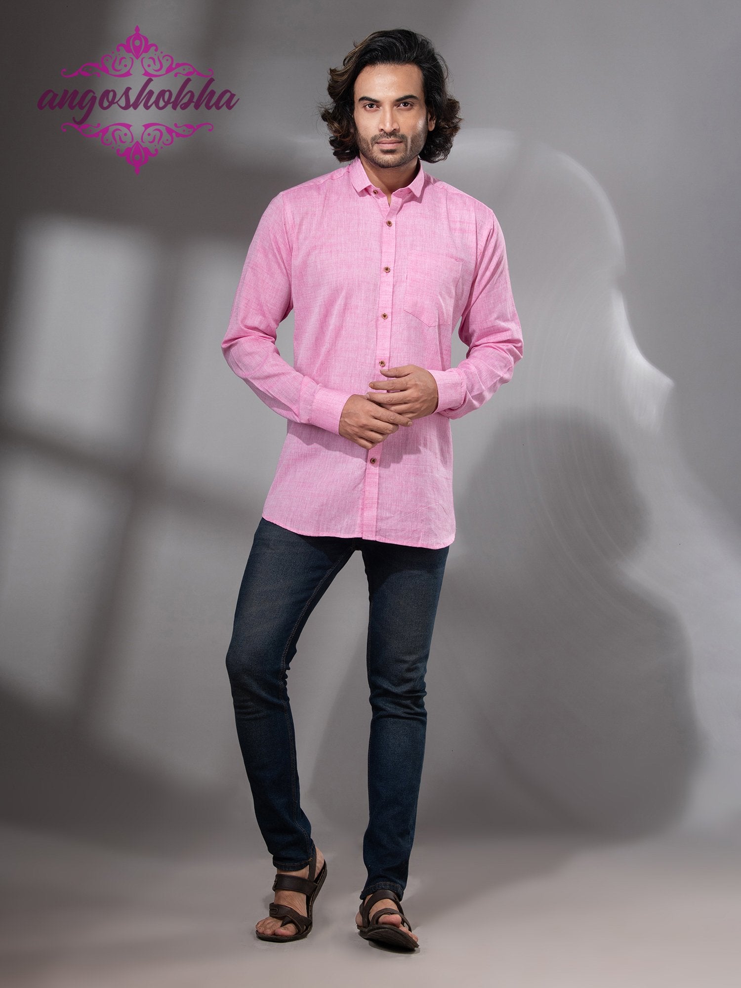 Blush Pink Cotton Men's Shirt